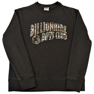 Billionaire Boys Club BBC Black Camo Arch Logo Crewneck Sweatshirt Size Large